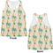 Palm Trees Womens Racerback Tank Tops - Medium - Front and Back