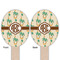 Palm Trees Wooden Food Pick - Oval - Double Sided - Front & Back