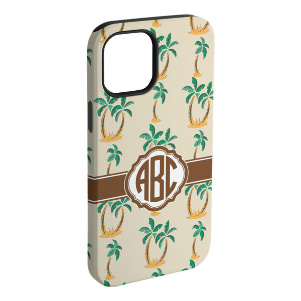 Custom Palm Trees iPhone Case - Rubber Lined - iPhone 15 Plus (Personalized)