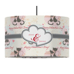 Cats in Love 12" Drum Pendant Lamp - Fabric (Personalized)