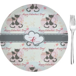 Cats in Love 8" Glass Appetizer / Dessert Plates - Single or Set (Personalized)