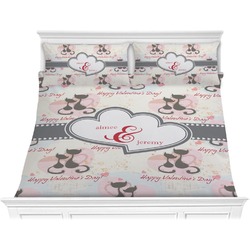 Cats in Love Comforter Set - King (Personalized)