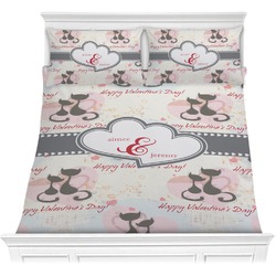 Cats in Love Comforter Set - Full / Queen (Personalized)