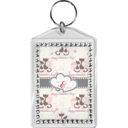 Cats in Love Bling Keychain (Personalized)
