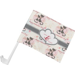 Cats in Love Car Flag - Small w/ Couple's Names