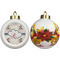 Cats in Love Ceramic Christmas Ornament - Poinsettias (APPROVAL)