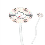 Cats in Love 7" Oval Plastic Stir Sticks - Clear (Personalized)