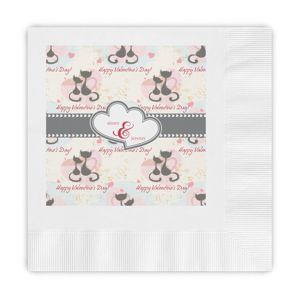 Custom Cats in Love Embossed Decorative Napkins (Personalized)