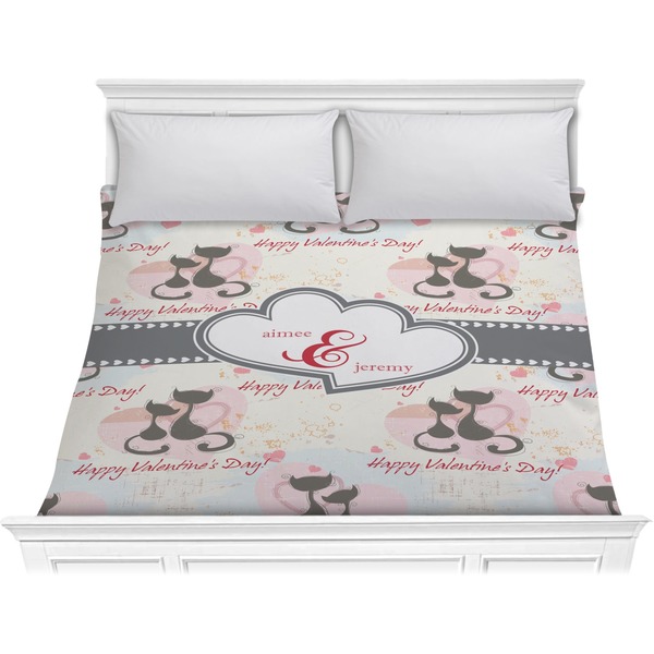 Custom Cats in Love Comforter - King (Personalized)