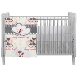 Cats in Love Crib Comforter / Quilt (Personalized)