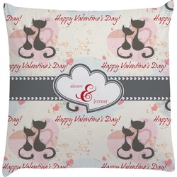 Cats in Love Decorative Pillow Case (Personalized)