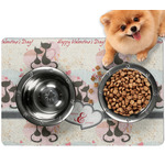 Cats in Love Dog Food Mat - Small w/ Couple's Names