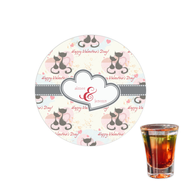 Custom Cats in Love Printed Drink Topper - 1.5" (Personalized)