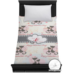 Cats in Love Duvet Cover - Twin XL (Personalized)