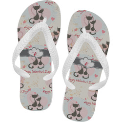 Cats in Love Flip Flops - Medium (Personalized)