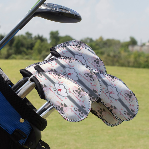 Custom Cats in Love Golf Club Iron Cover - Set of 9 (Personalized)