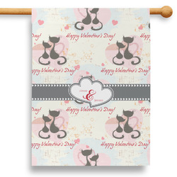 Cats in Love 28" House Flag - Double Sided (Personalized)
