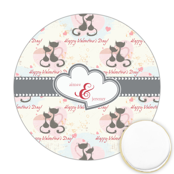 Custom Cats in Love Printed Cookie Topper - 2.5" (Personalized)