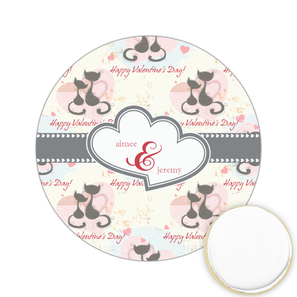 Custom Cats in Love Printed Cookie Topper - 2.15" (Personalized)