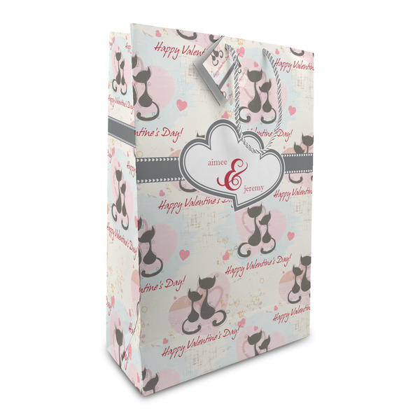 Custom Cats in Love Large Gift Bag (Personalized)