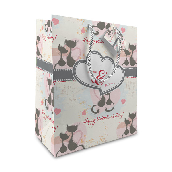 Custom Cats in Love Medium Gift Bag (Personalized)