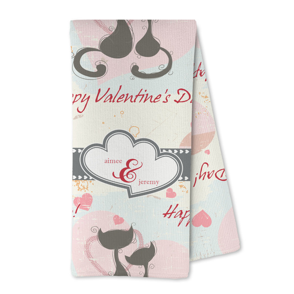 Custom Cats in Love Kitchen Towel - Microfiber (Personalized)