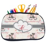 Cats in Love Neoprene Pencil Case - Medium w/ Couple's Names