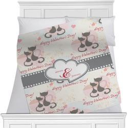 Cats in Love Minky Blanket - 40"x30" - Single Sided (Personalized)