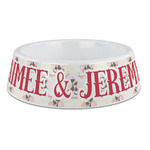 Cats in Love Plastic Dog Bowl - Large (Personalized)