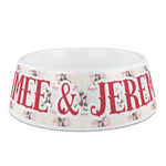 Cats in Love Plastic Dog Bowl - Medium (Personalized)