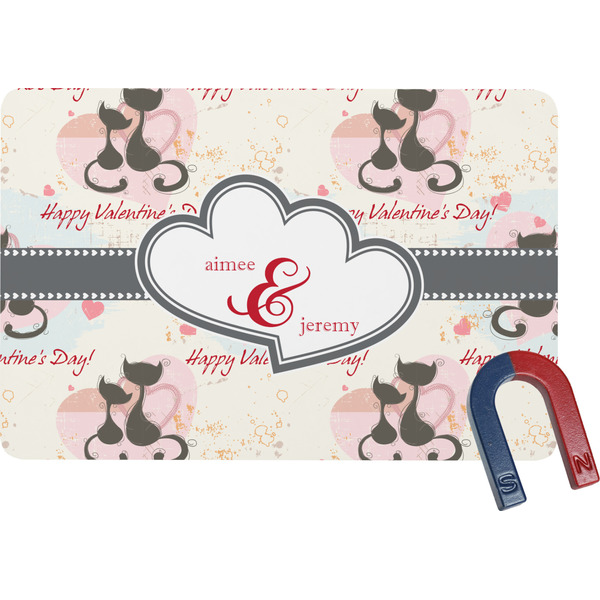 Custom Cats in Love Rectangular Fridge Magnet (Personalized)