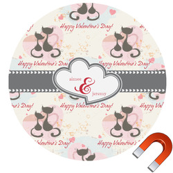 Cats in Love Round Car Magnet - 10" (Personalized)