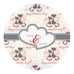 Cats in Love Round Decal - Large (Personalized)