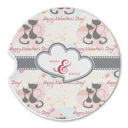 Cats in Love Sandstone Car Coaster - Single (Personalized)