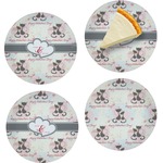 Cats in Love Set of 4 Glass Appetizer / Dessert Plate 8" (Personalized)