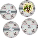 Cats in Love Set of 4 Glass Lunch / Dinner Plate 10" (Personalized)