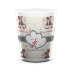 Cats in Love Ceramic Shot Glass - 1.5 oz - White - Set of 4 (Personalized)