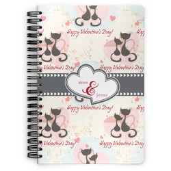Cats in Love Spiral Notebook - 7x10 w/ Couple's Names