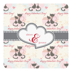 Cats in Love Square Decal (Personalized)