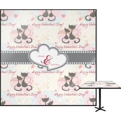 Cats in Love Square Table Top - 24" (Personalized)