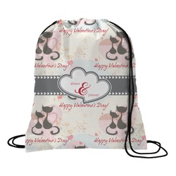 Cats in Love Drawstring Backpack - Medium (Personalized)