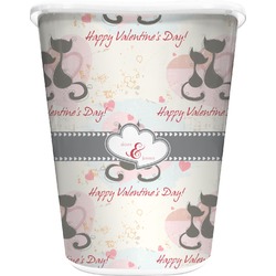 Cats in Love Waste Basket - Single Sided (White) (Personalized)