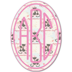 Cats in Love Monogram Decal - Medium (Personalized)