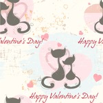 Cats in Love Wallpaper & Surface Covering (Peel & Stick 24"x 24" Sample)