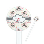 Cats in Love 7" Round Plastic Stir Sticks - White - Single Sided (Personalized)
