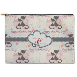 Cats in Love Zipper Pouch - Large - 12.5"x8.5" (Personalized)