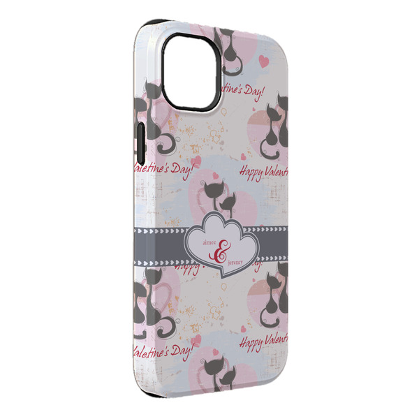 Custom Cats in Love iPhone Case - Rubber Lined - iPhone 14 Plus (Personalized)