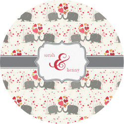 Elephants in Love Multipurpose Round Labels - 1" (Personalized)