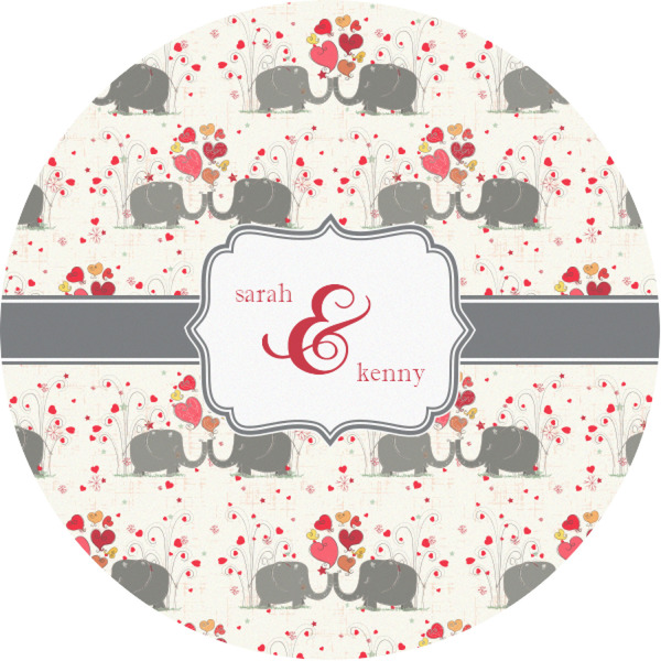 Custom Elephants in Love Multipurpose Round Labels - 1" (Personalized)