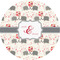 Elephants in Love 1" Multipurpose Round Labels - Single Sticker